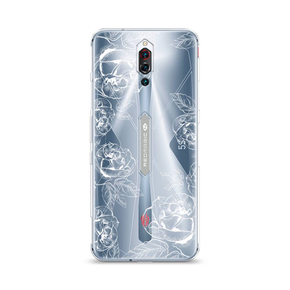 

Чехол на ZTE RedMagic 5S "Розы графика", Черный;серый, 134250-2