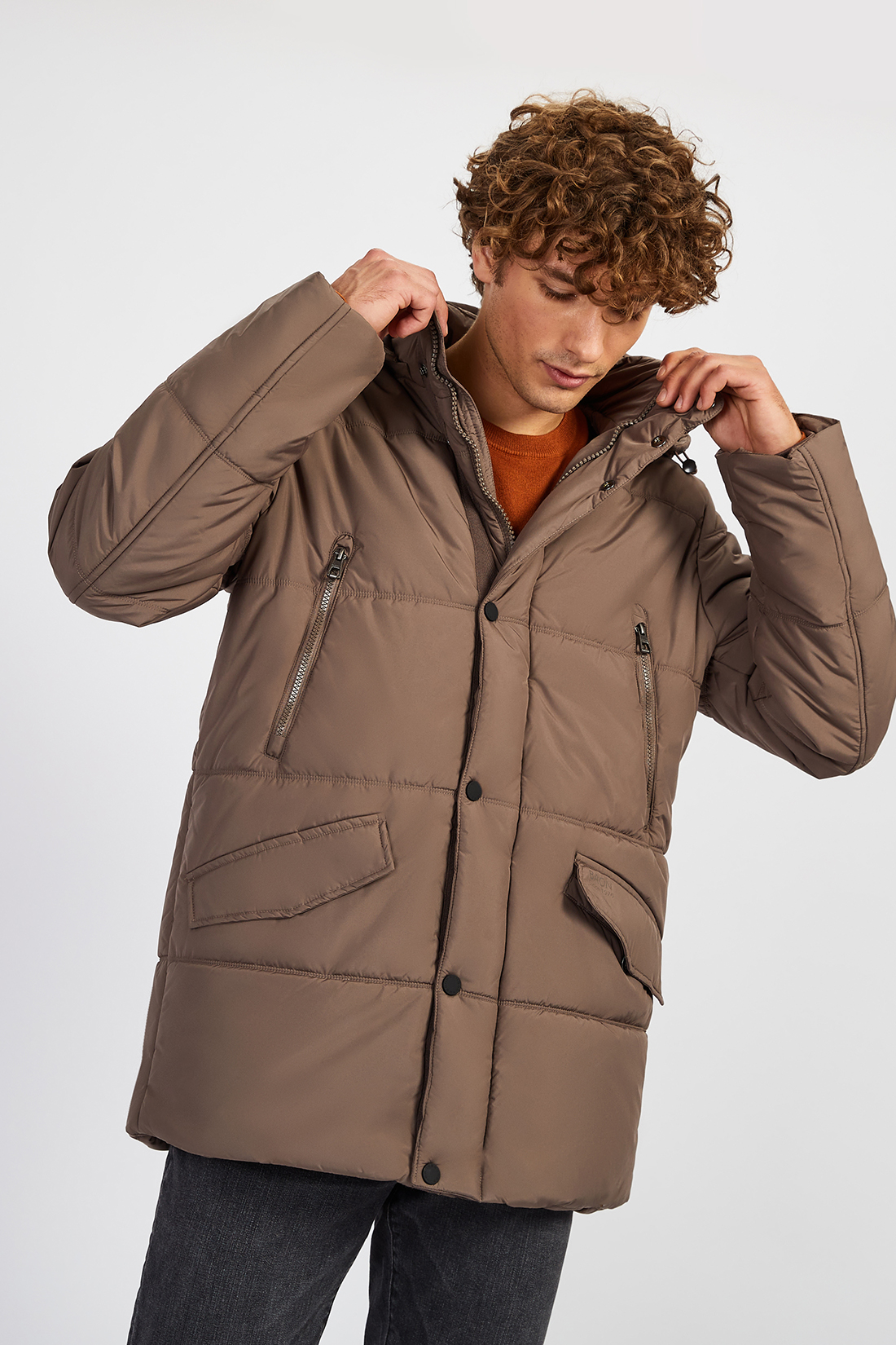 

Куртка мужская Baon B5322511 коричневая 3XL, Коричневый, B5322511