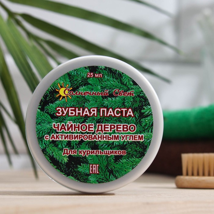 

Зубная паста Солнечный Свет чайное дерево с активированным углем, 25 мл