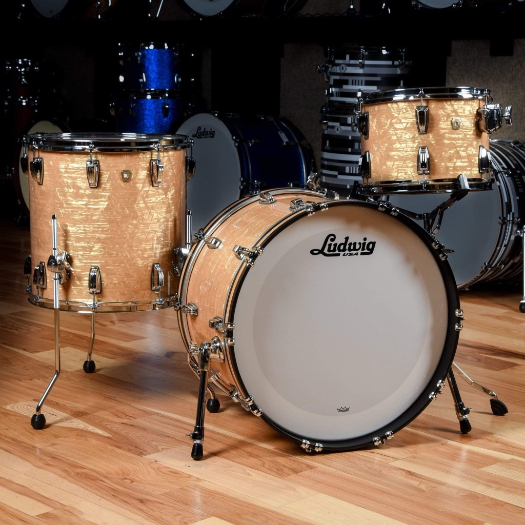 

Legacy Mahogany Downbeat Комплект барабанов, желтые, Ludwig LLC54023LXAO