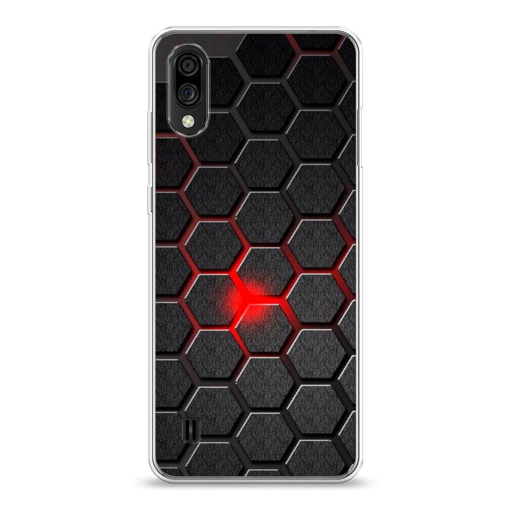 

Чехол на ZTE Blade A51 lite "Соты красные", Красный;черный;серый, 134850-3