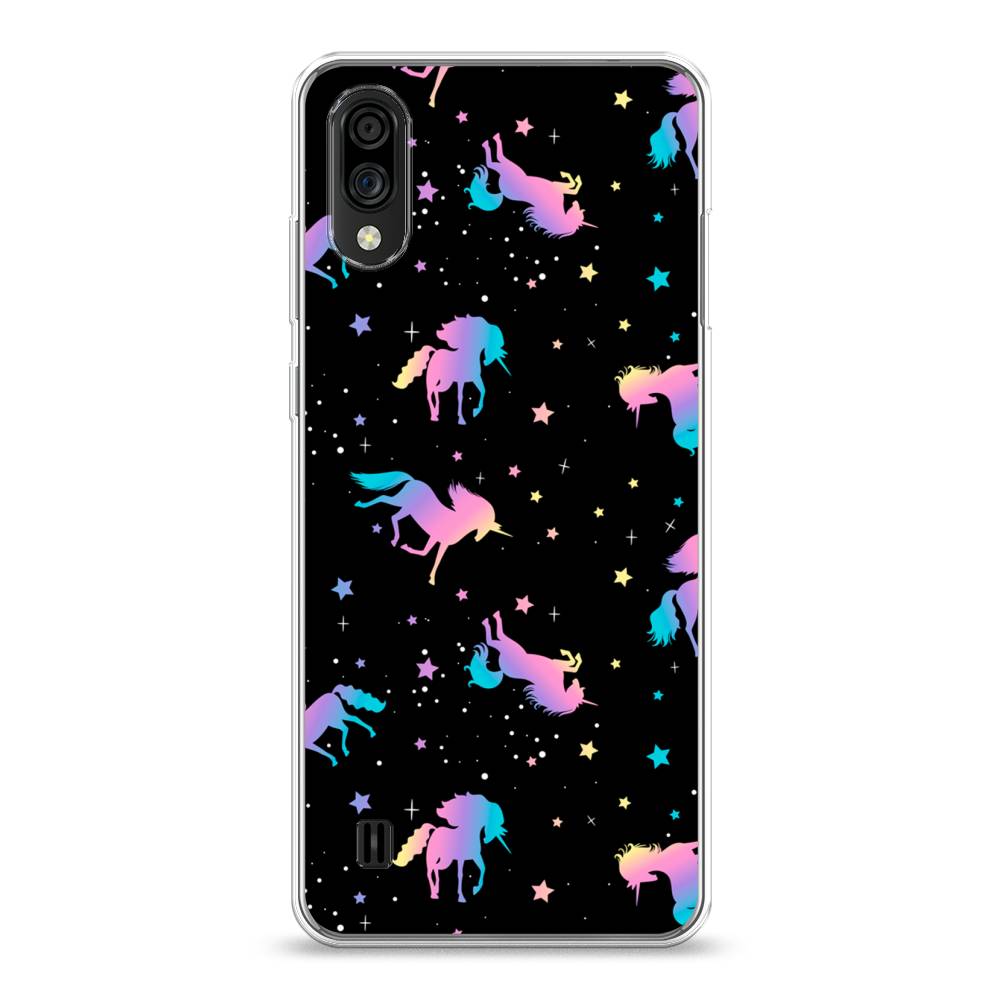 

Чехол на ZTE Blade A51 lite "Единороги градиент", Черный;розовый;голубой, 134850-1