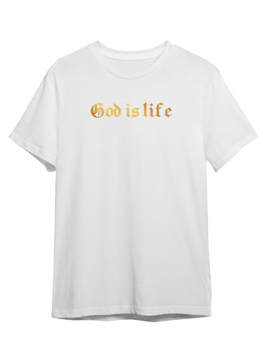 

Футболка унисекс Каждому Своё God is life/Готика STGO4ZG белая 5XL, "God is life/Готика" STGO4ZG