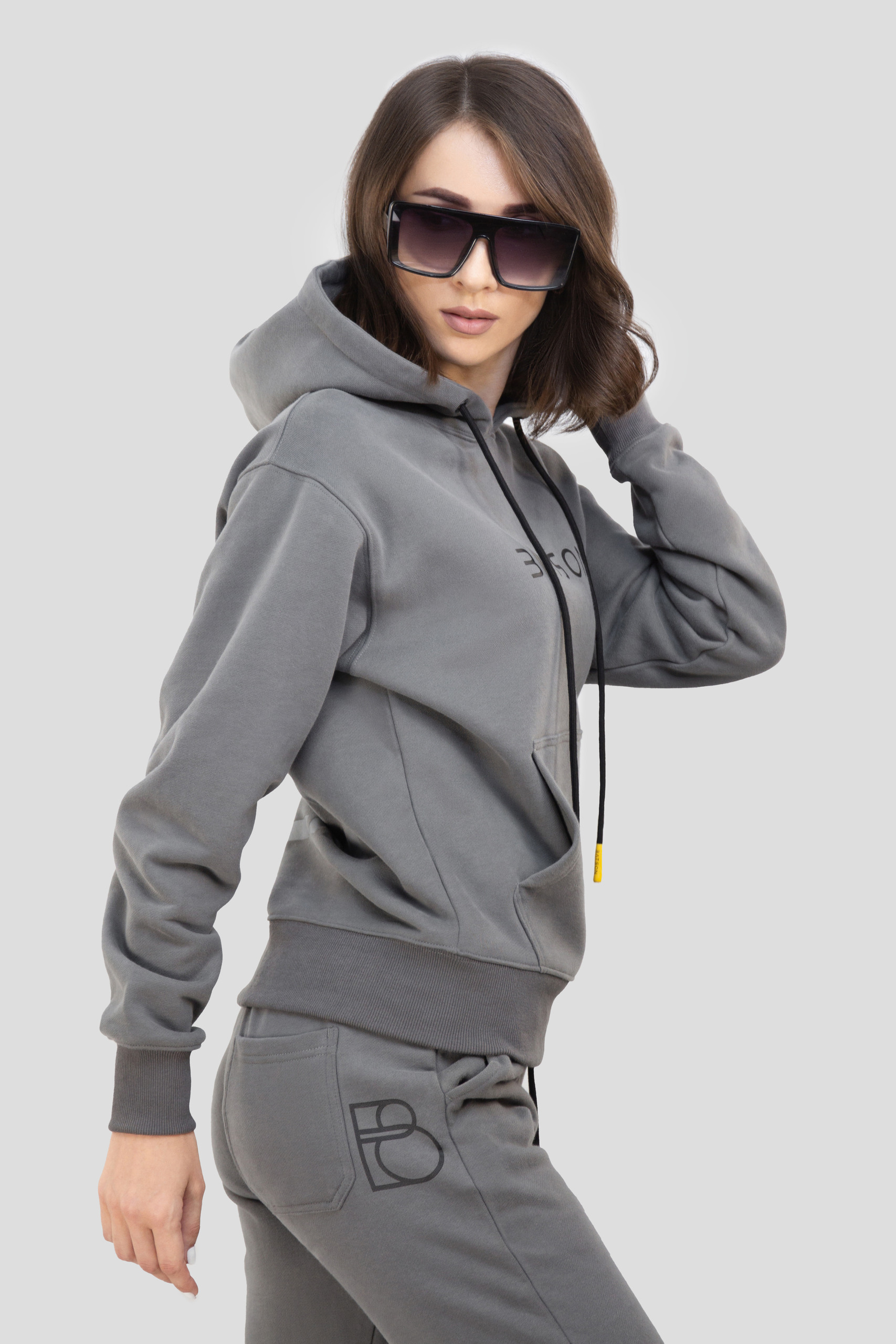 Худи женское BATSON QR EVERY UNI W серое M