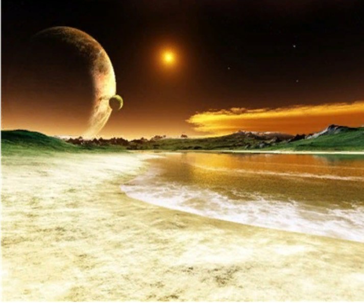 фото Алмазная мозаика картина стразами инопланетный пейзаж, 30х40 см nobrand