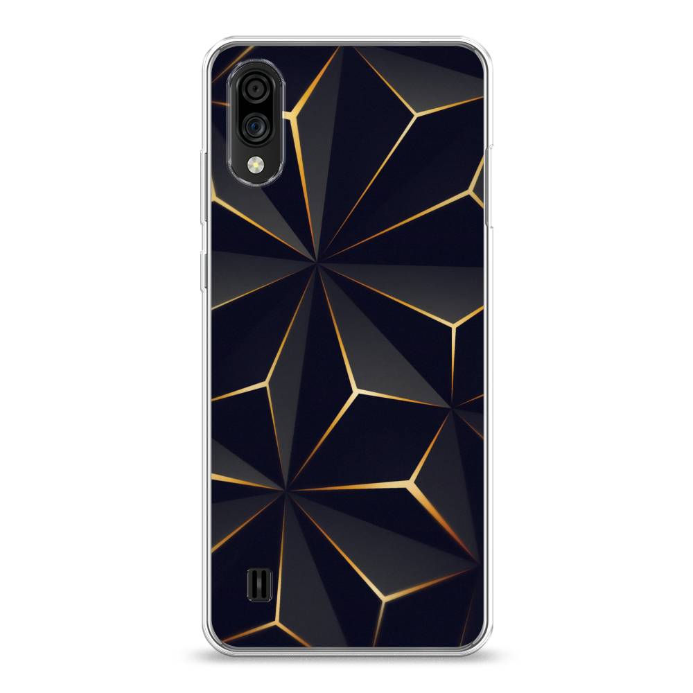 

Чехол на ZTE Blade A51 lite "Черные полигоны", Золотистый;черный, 134850-3