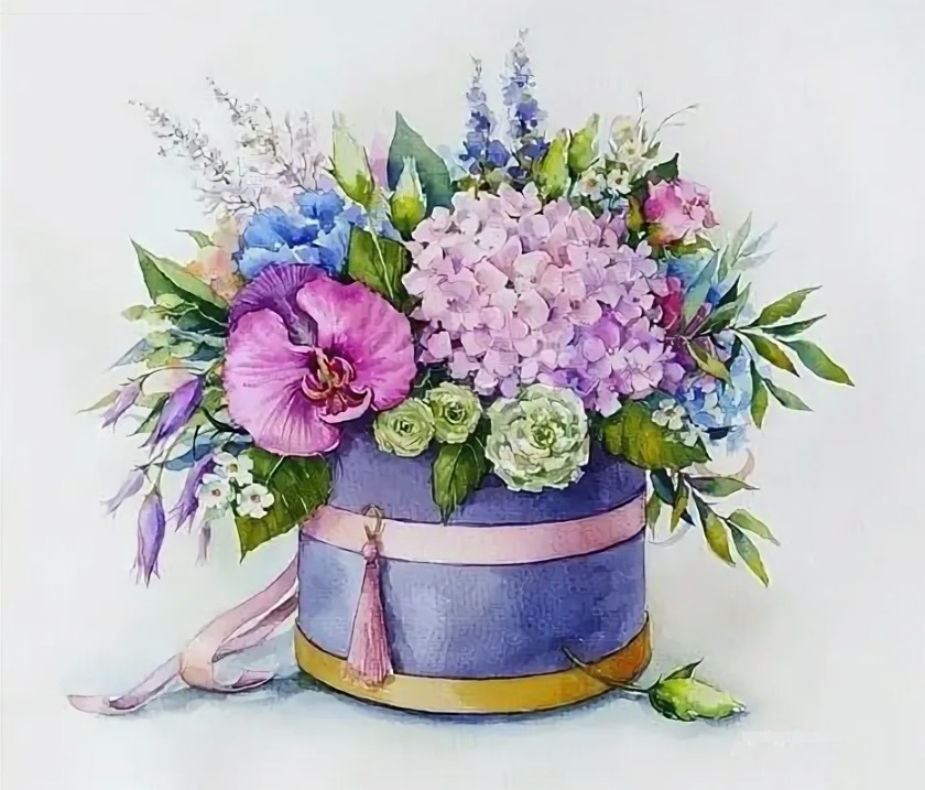 

Алмазная мозаика картина стразами Короб с цветами, 30х40 см, 00114581