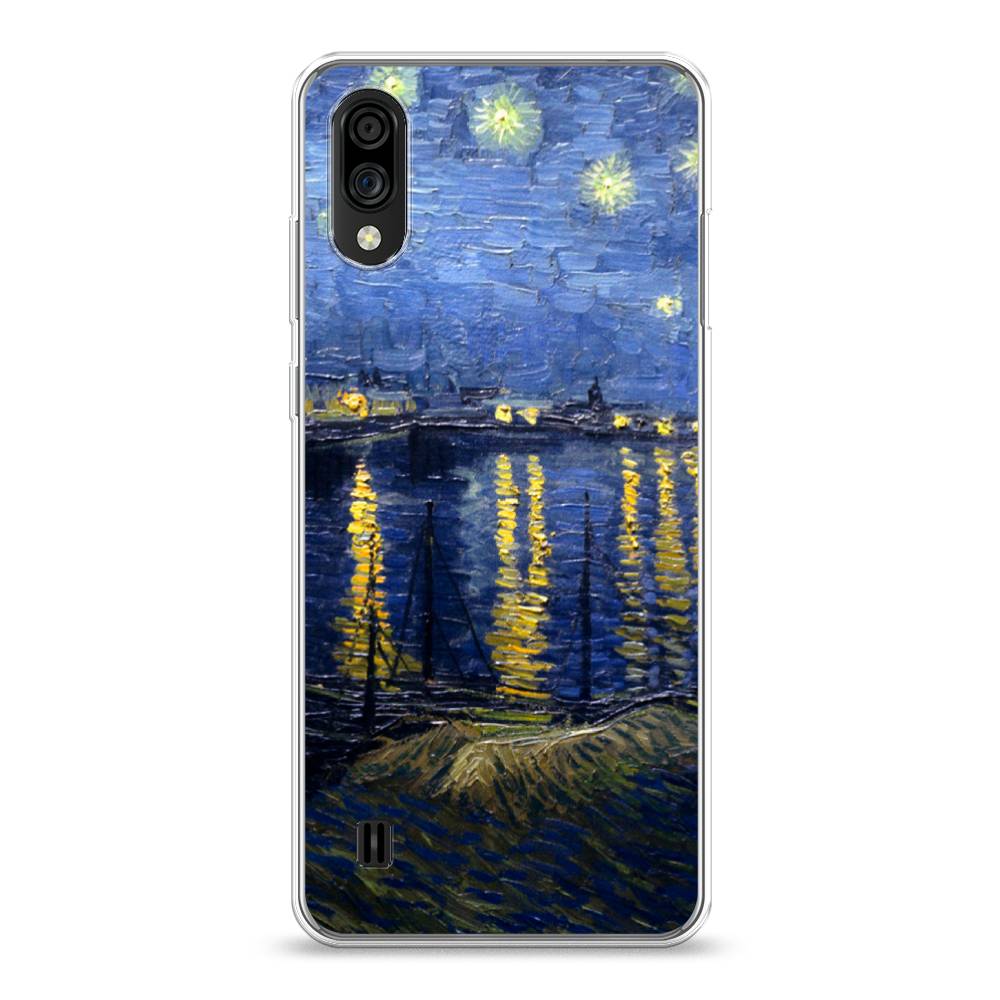 

Чехол на ZTE Blade A51 lite "Звездная ночь над Роной", Синий;желтый, 134850-4