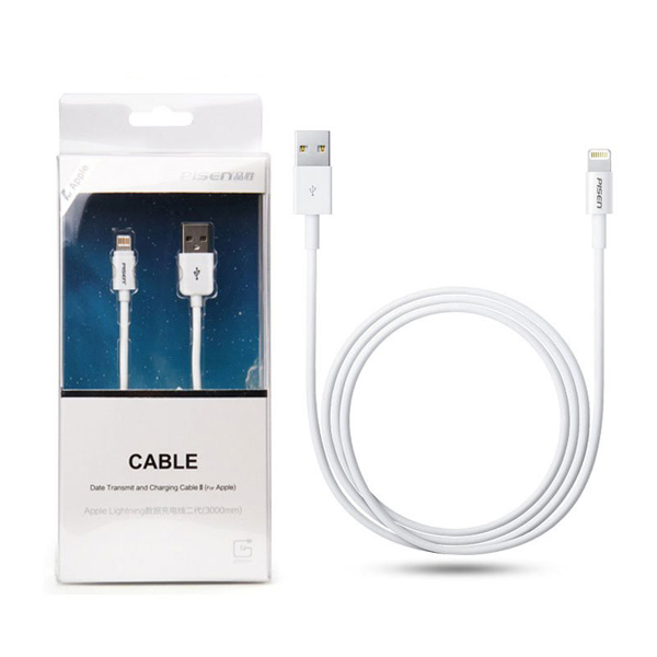 фото Кабель usb apple iphone lightning pisen al02 (3 м) <белый>