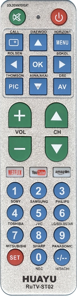 Универсальный пульт HUAYU RuTV-ST02 для телевизоров различных марок