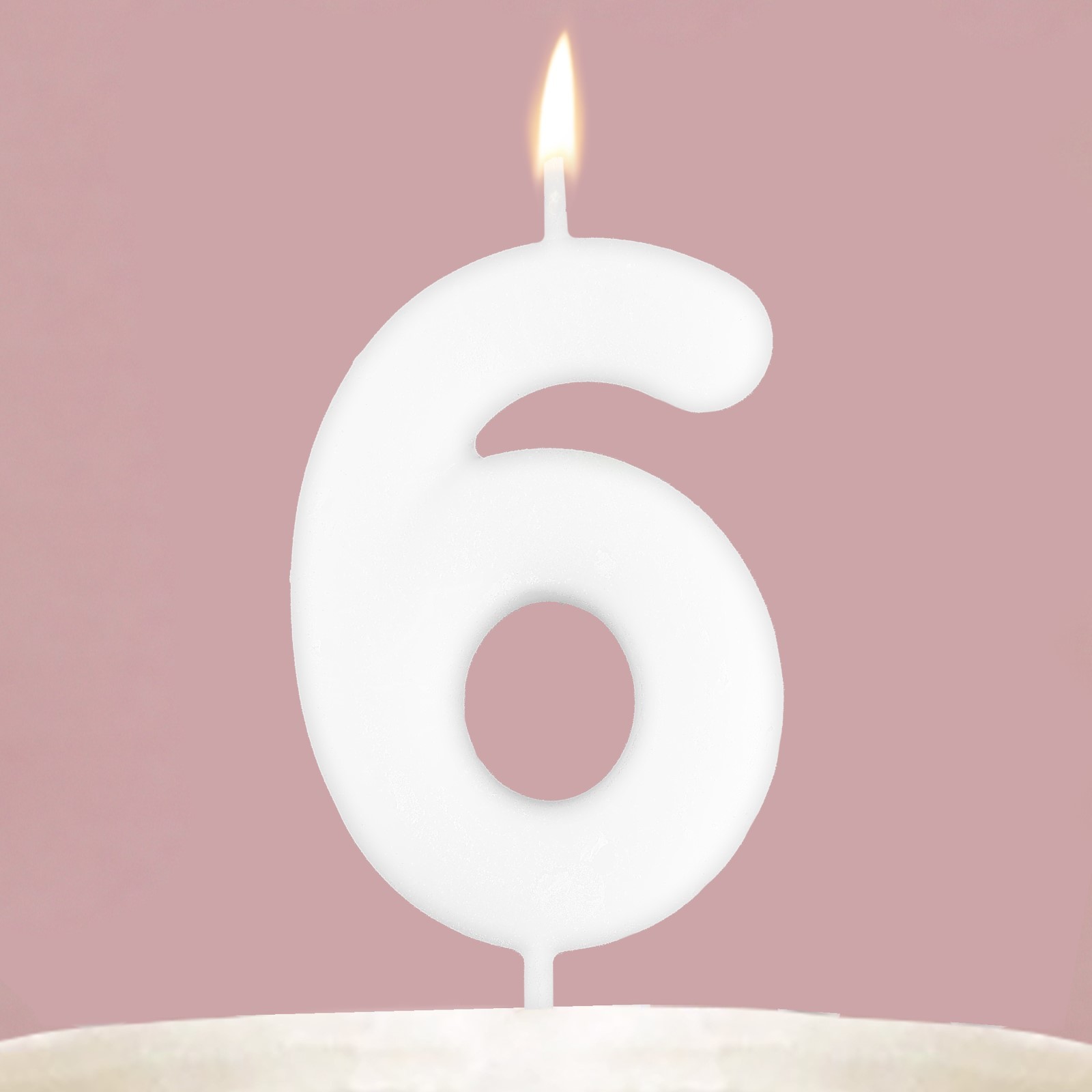 

Свеча-цифра для торта Страна Карнавалия Цифра 6, светится в темноте, 4 х 10 см, Белый, Свеча-цифра для торта