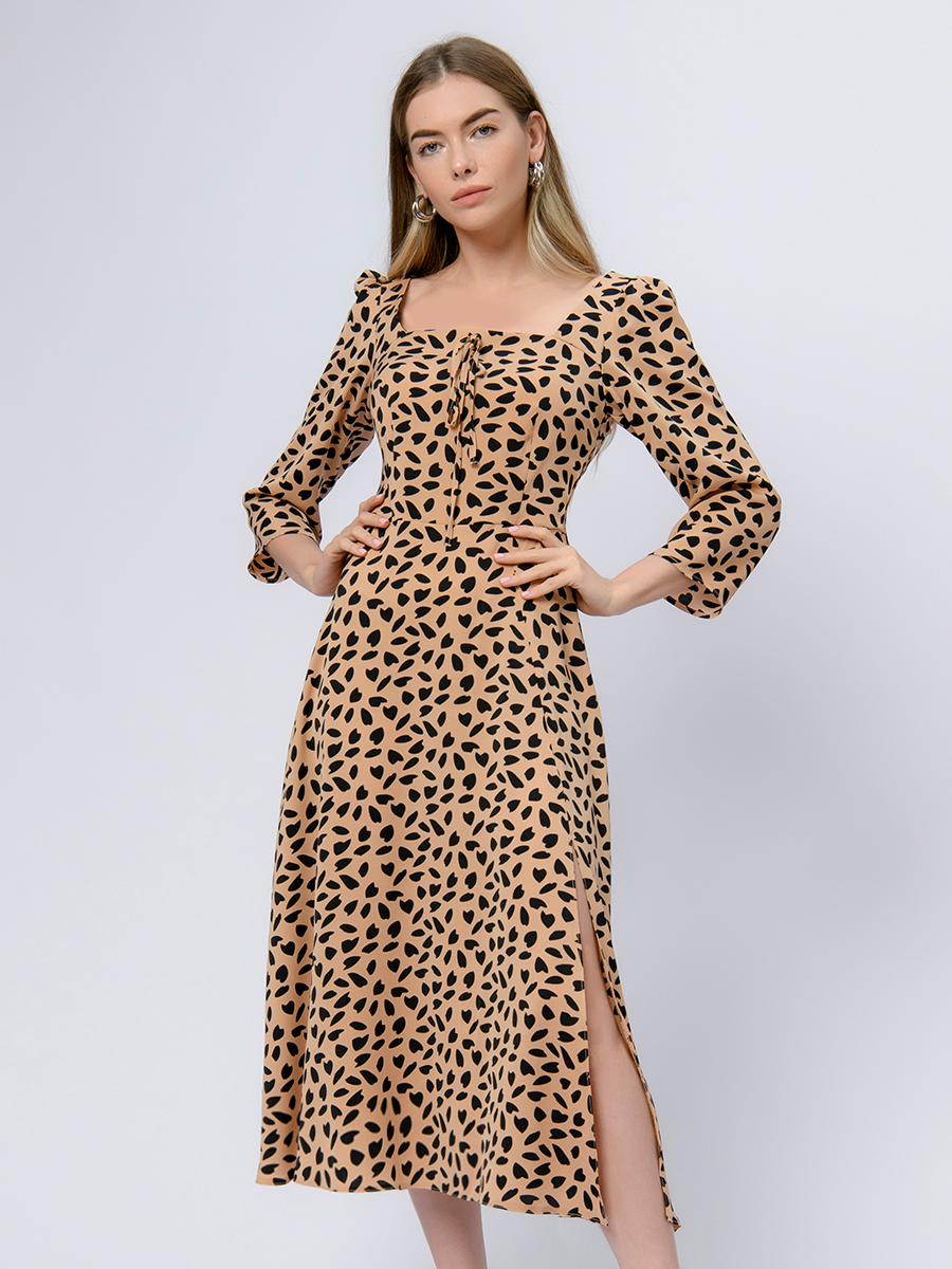 

Платье женское 1001dress 0102399MO коричневое 46, Коричневый, 0102399MO