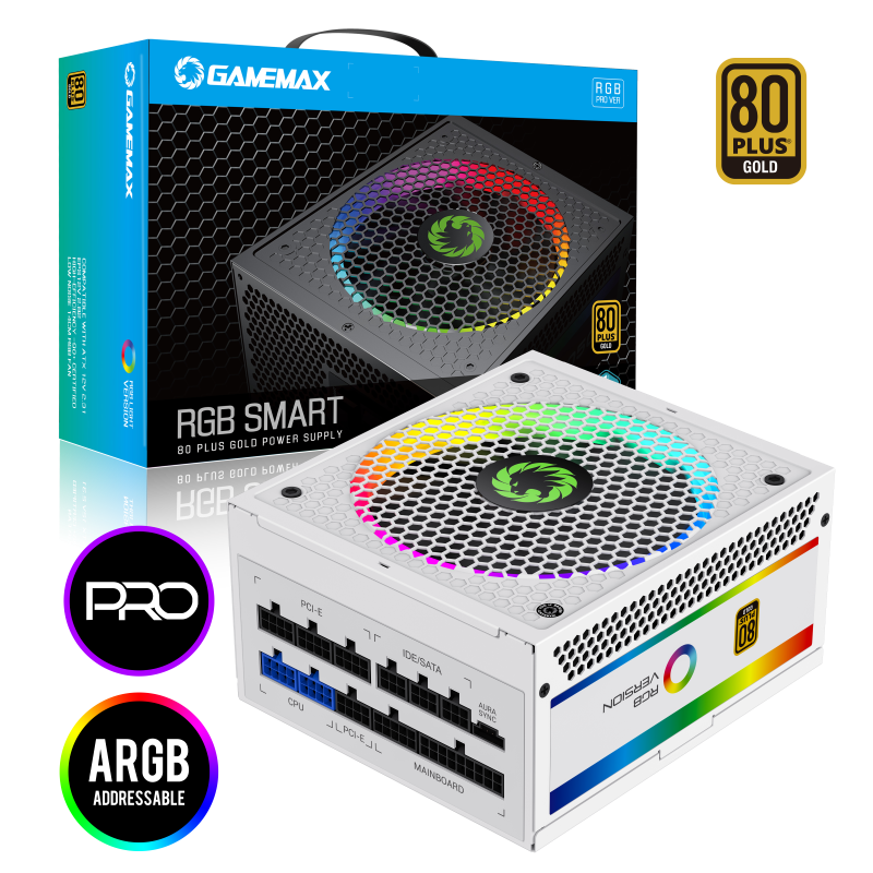

Блок питания GameMax RGB-850 PRO White 850W, Белый, RGB-850 PRO White