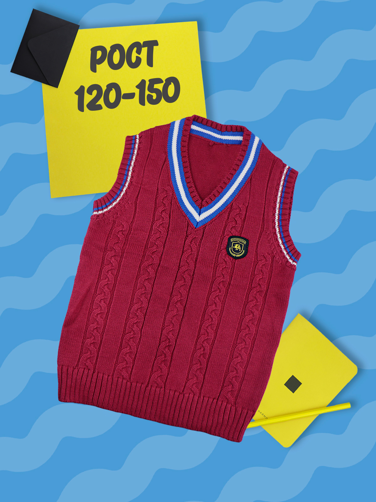 

Жилет детский 4Love4You CCB-VE-R-4-2, бордовый, 134, CCB-VE-R-4-2