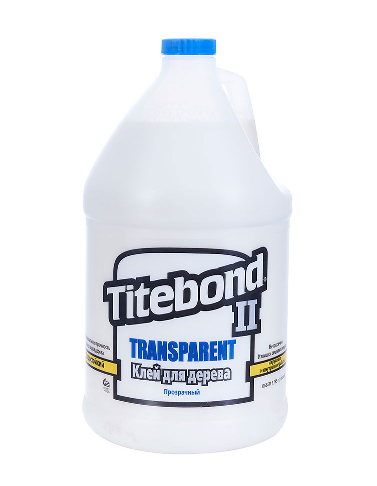 Клей Titebond II Transparent Premium Wood Glue 3,785 л полиуретановый клей для пористых и непористых материалов titebond