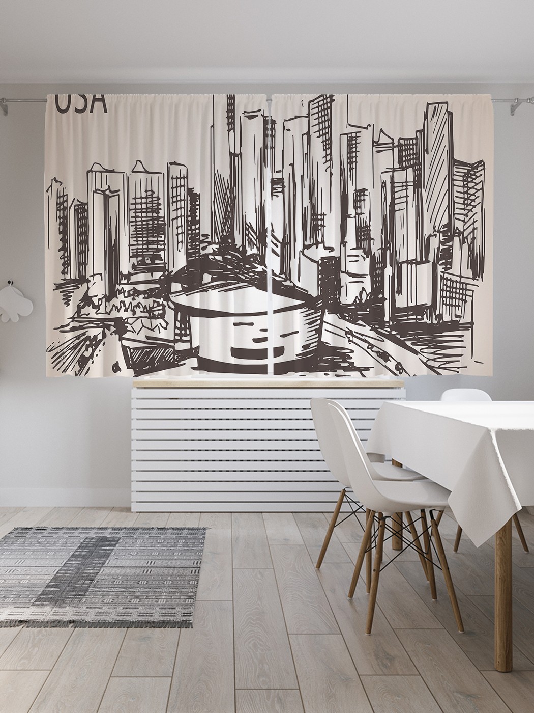 

Шторы JoyArty с фотопечатью "Графический Майами" из сатена, 290х180 см, Графический Майами
