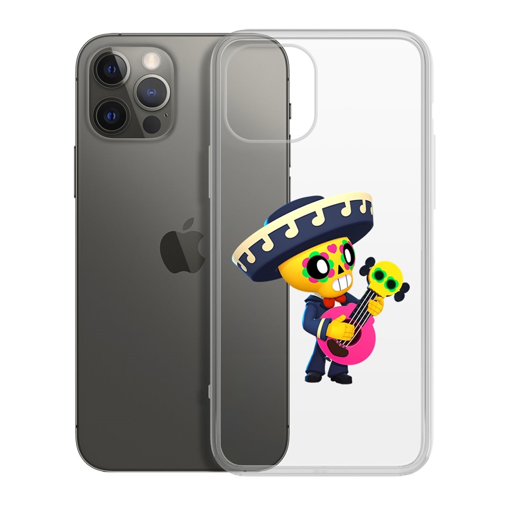 

Чехол-накладка Krutoff Clear Case Brawl Stars-Поко для iPhone 12/12 Pro, Прозрачный
