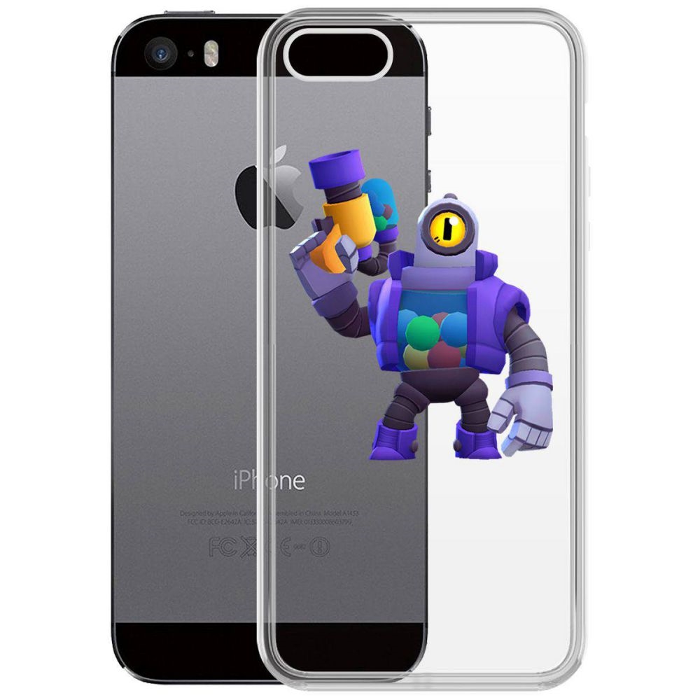 

Чехол-накладка Krutoff Clear Case Brawl Stars-Рико для iPhone 5/5s