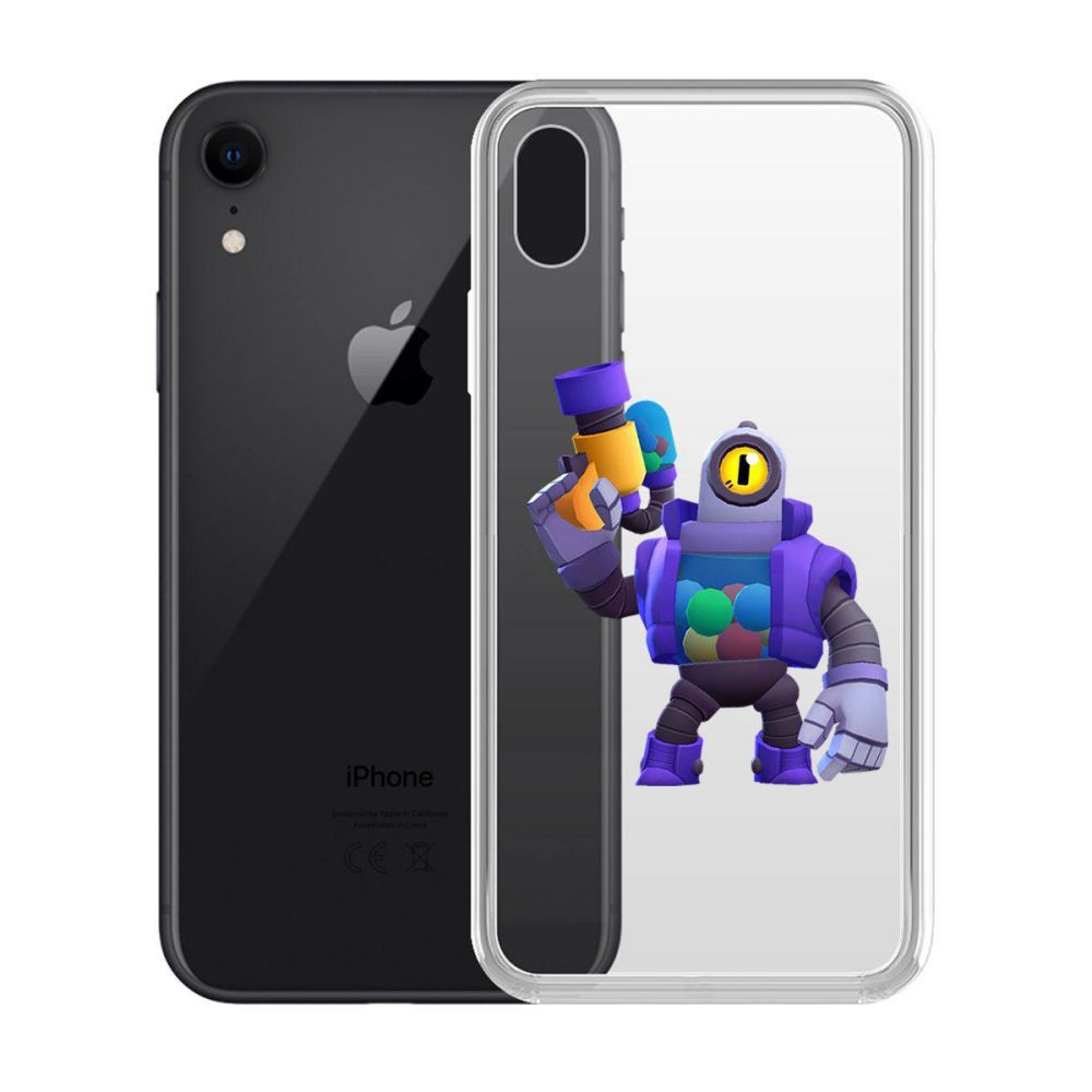 

Чехол-накладка Krutoff Clear Case Brawl Stars-Рико для iPhone XR