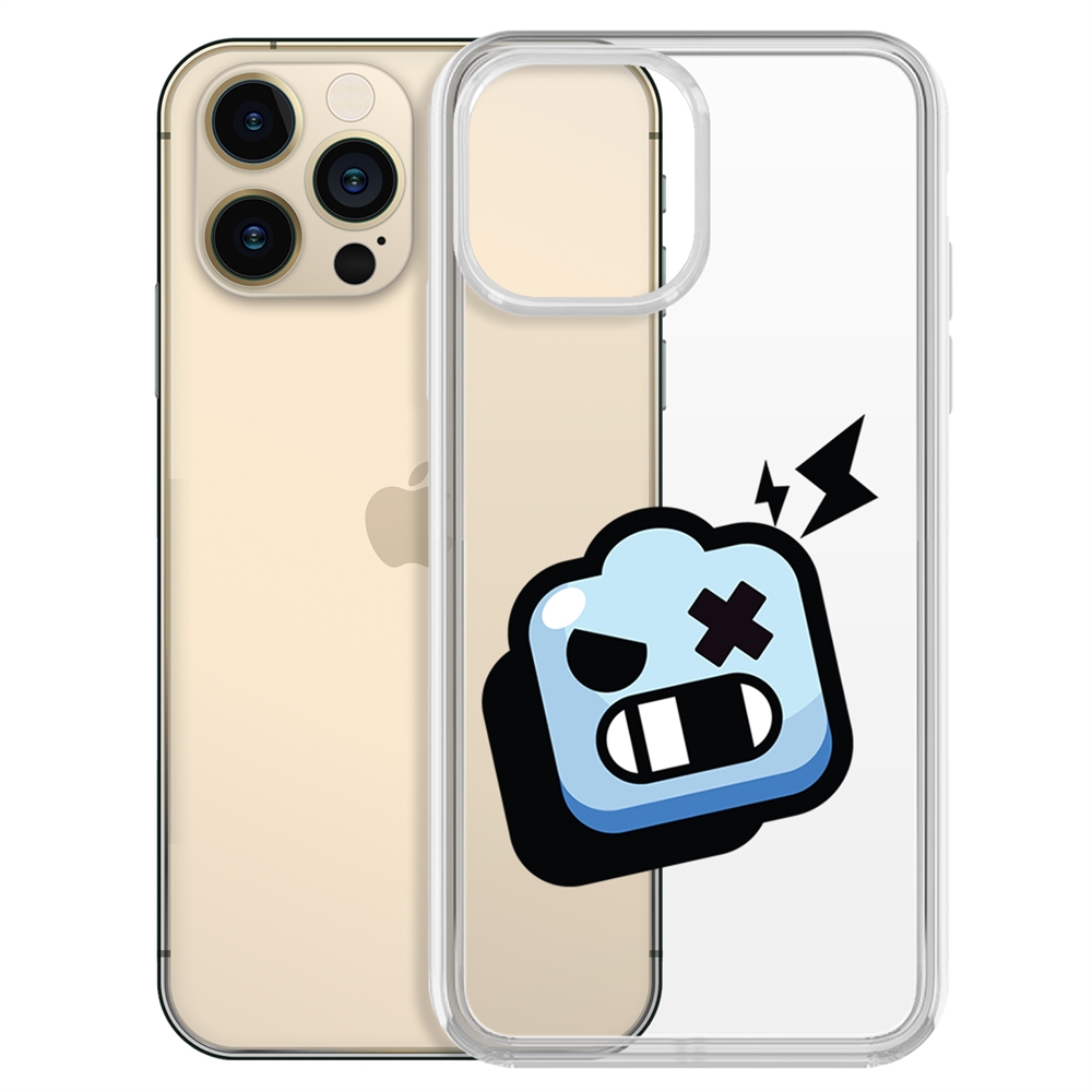 

Чехол-накладка Krutoff Clear Case Brawl Stars-Роборубка для iPhone 13 Pro Max, Прозрачный