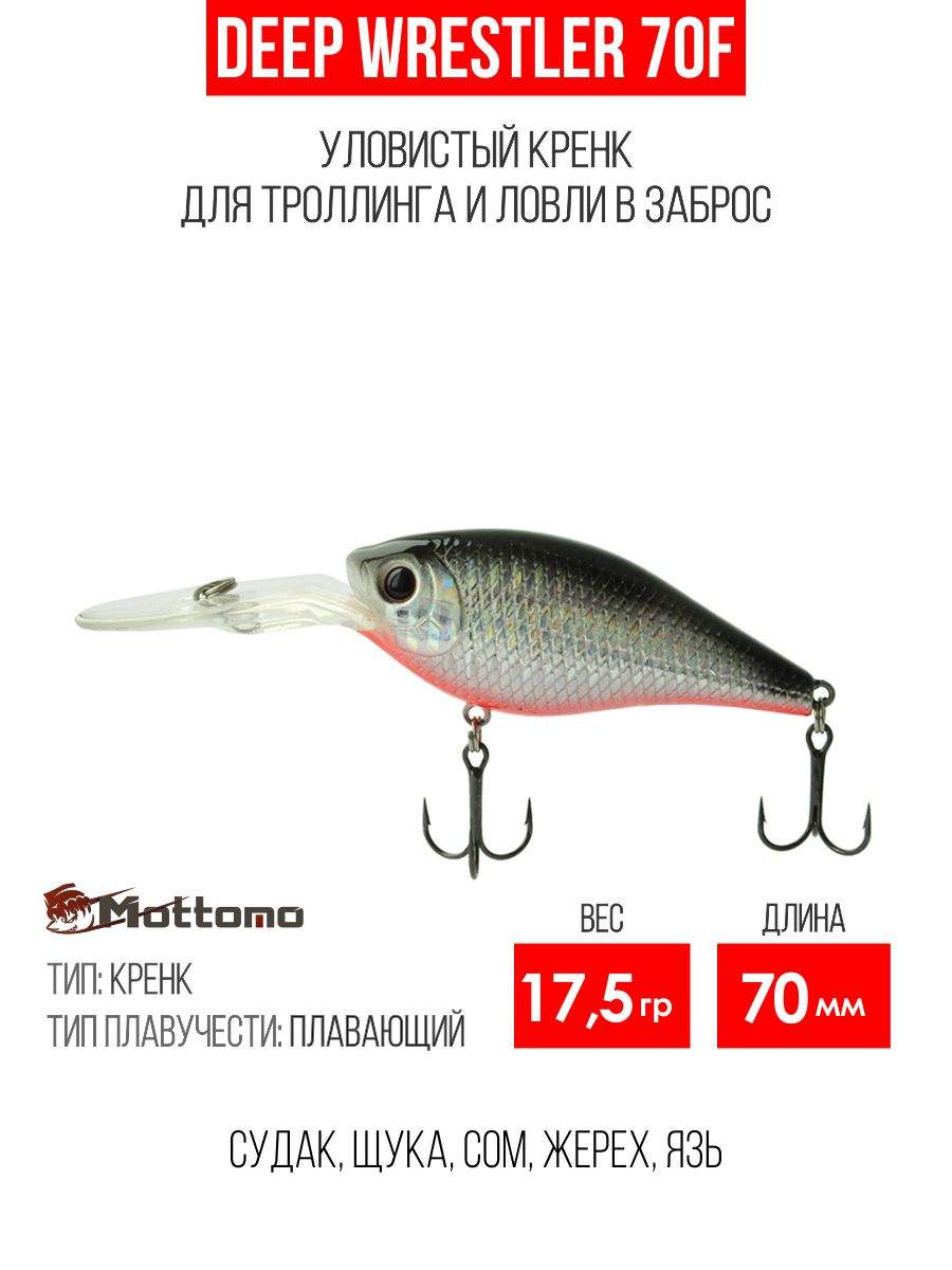 

Воблер Mottomo Deep Wrestler 70F 17,5g Silver Fish, Разноцветный, Deep Wrestler