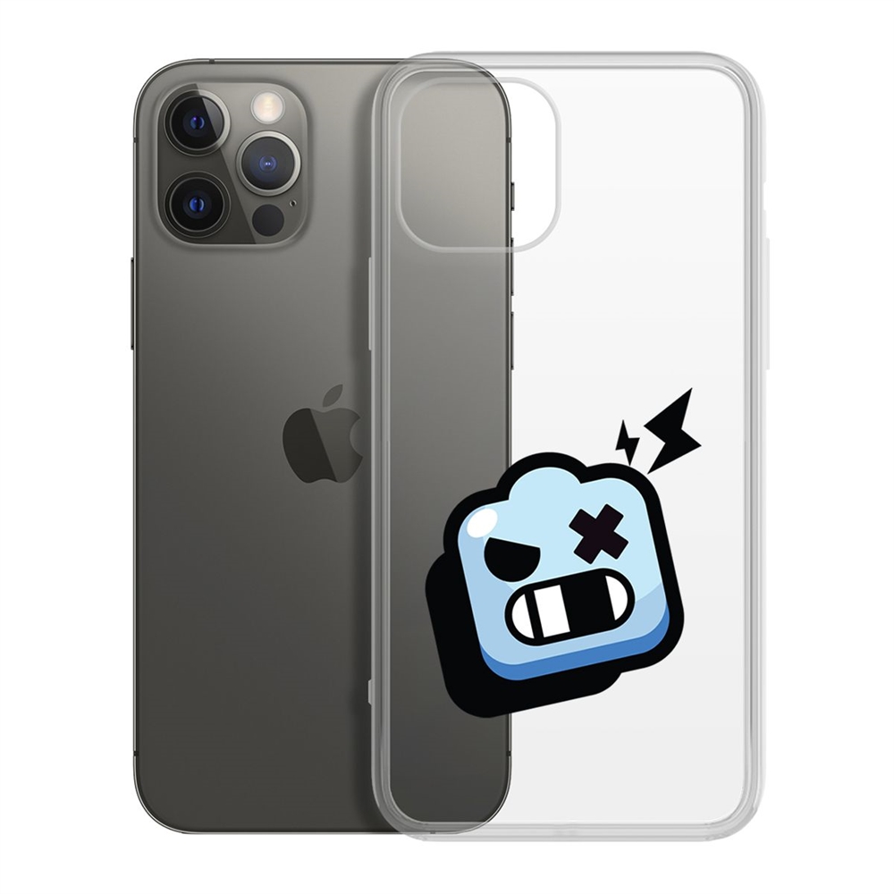 

Чехол-накладка Krutoff Clear Case Brawl Stars-Роборубка для iPhone 12/12 Pro, Прозрачный