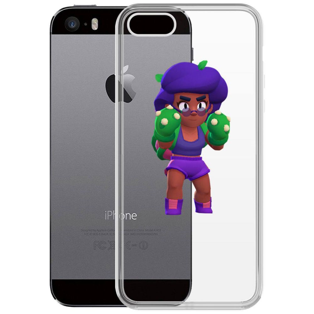 

Чехол-накладка Krutoff Clear Case Brawl Stars-Роза для iPhone 5/5s
