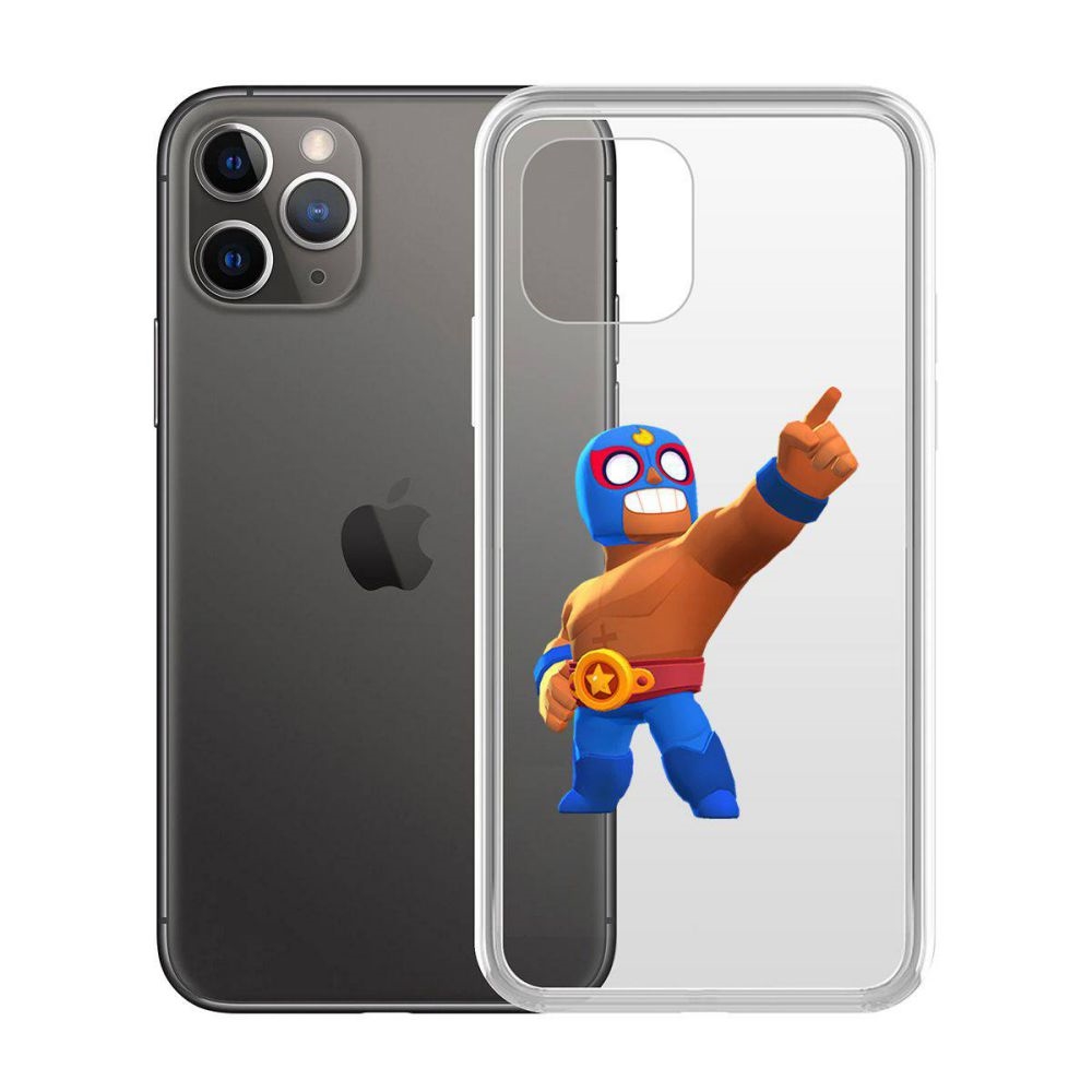 

Чехол-накладка Krutoff Clear Case Brawl Stars-Эль Примо для iPhone 11 Pro, Прозрачный