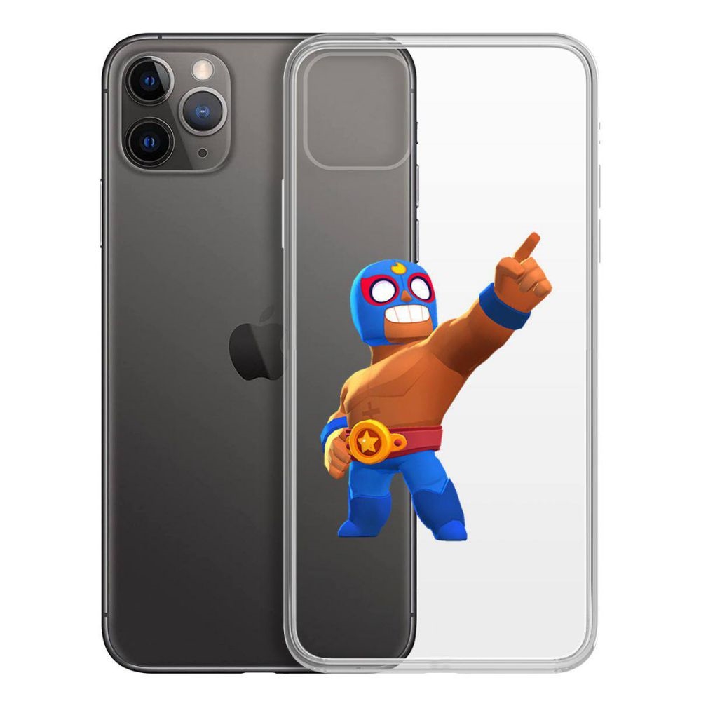 

Чехол-накладка Krutoff Clear Case Brawl Stars-Эль Примо для iPhone 11 Pro Max, Прозрачный