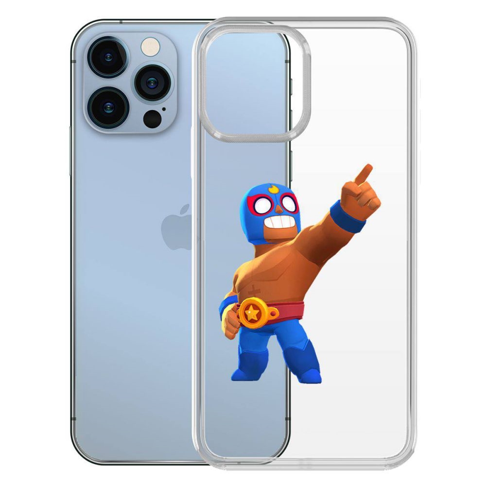 

Чехол-накладка Krutoff Clear Case Brawl Stars-Эль Примо для iPhone 13, Прозрачный