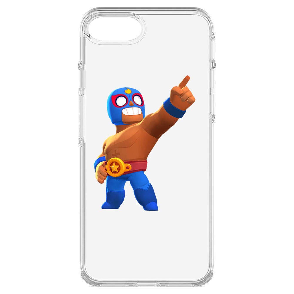 

Чехол-накладка Krutoff Clear Case Brawl Stars-Эль Примо для iPhone 7/8/SE, Прозрачный