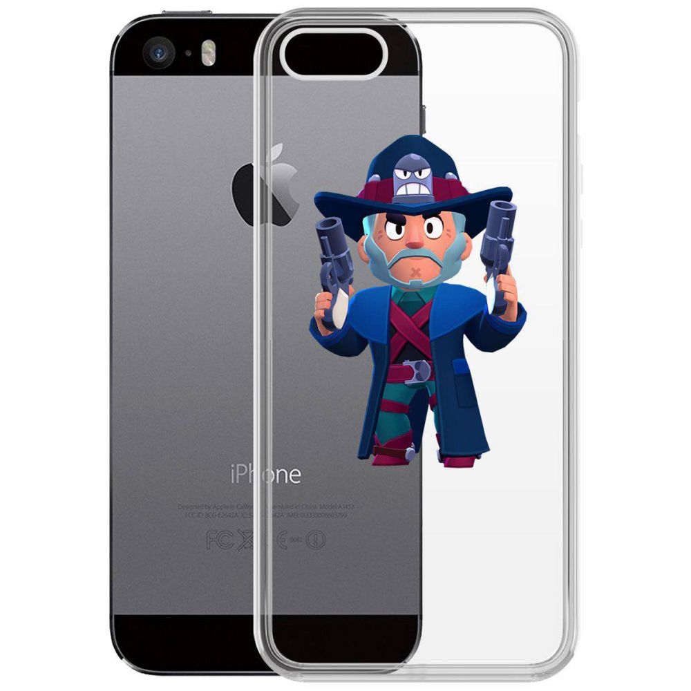 

Чехол-накладка Krutoff Clear Case Brawl Stars-Стрелок Кольт для iPhone 5/5s