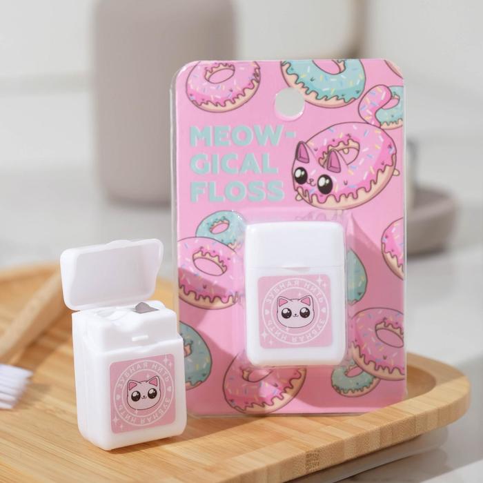 

Зубная нить на подложке Meowgical floss, 15 м, 6,5 х 10 см, Гигиена полости рта