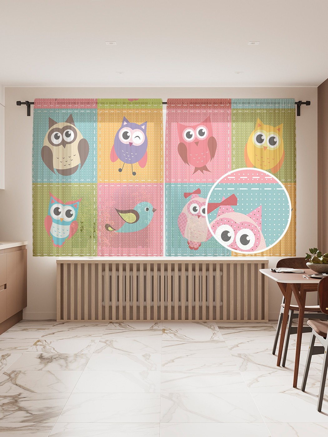 

Фототюль JoyArty "Позирующие птицы", 145x180 см (2 полотна со шторной лентой + 50 крючков), Позирующие птицы