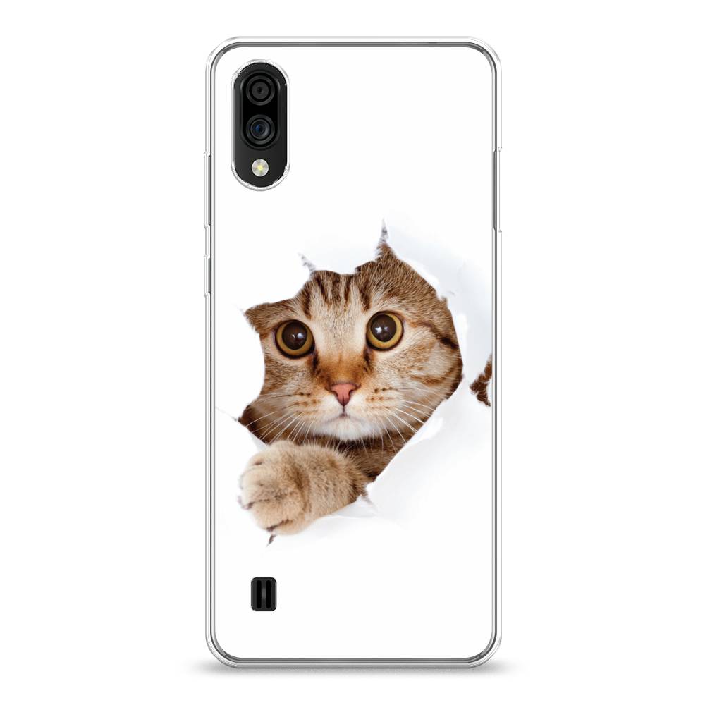 

Чехол на ZTE Blade A51 lite "Кот и бумага", Белый;коричневый, 134850-1