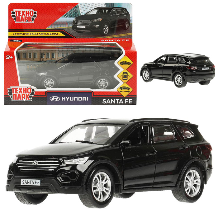 Машинка металлическая ТехноПарк Hyundai Santafe 12см черная SANTAFE-12-BK технопарк машина металлическая hyundai solaris 12 см