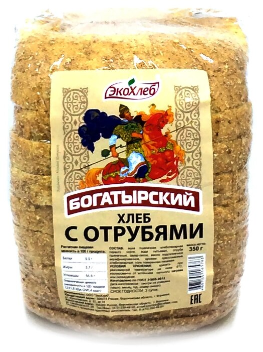 

Хлеб Эко Хлеб Богатырский с отрубями 350 г