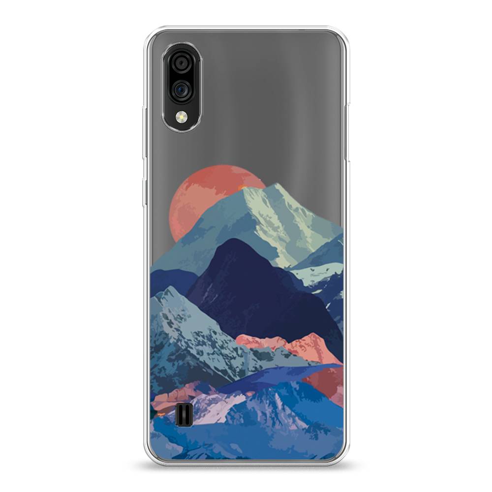 

Чехол на ZTE Blade A51 lite "Закат в снежных горах", Красный;серый;голубой, 134850-2