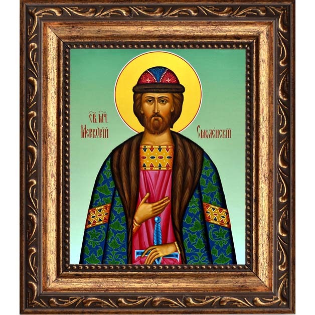

Меркурий Смоленский, воин мученик. Икона на холсте.