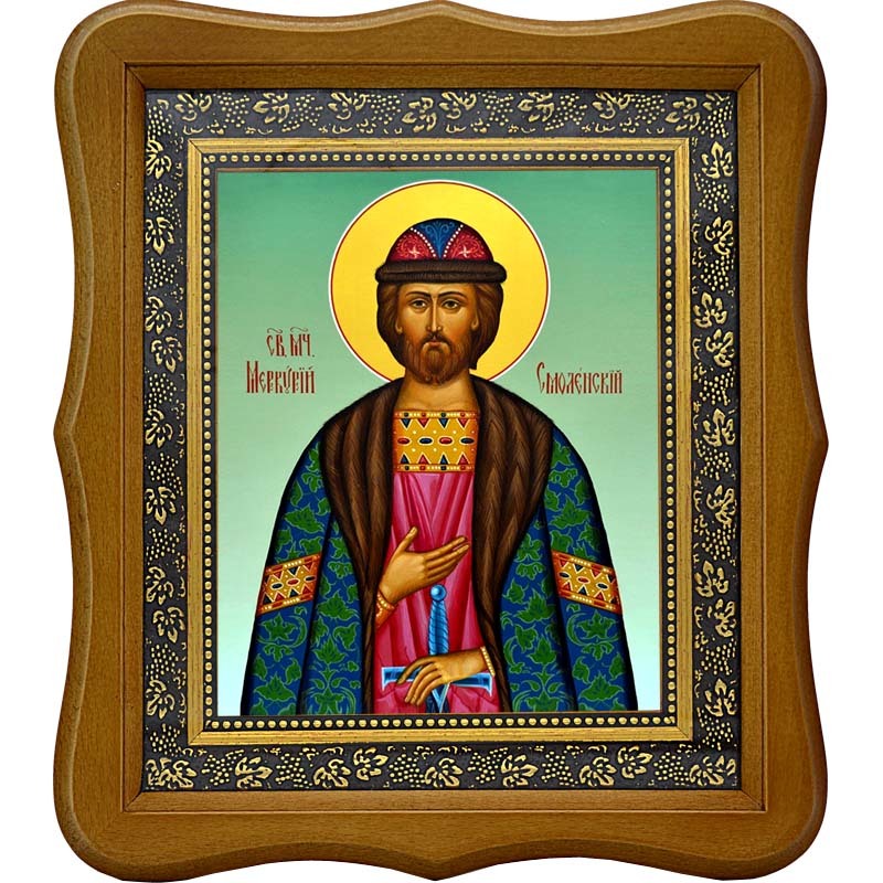 

Меркурий Смоленский, воин мученик. Икона на холсте.