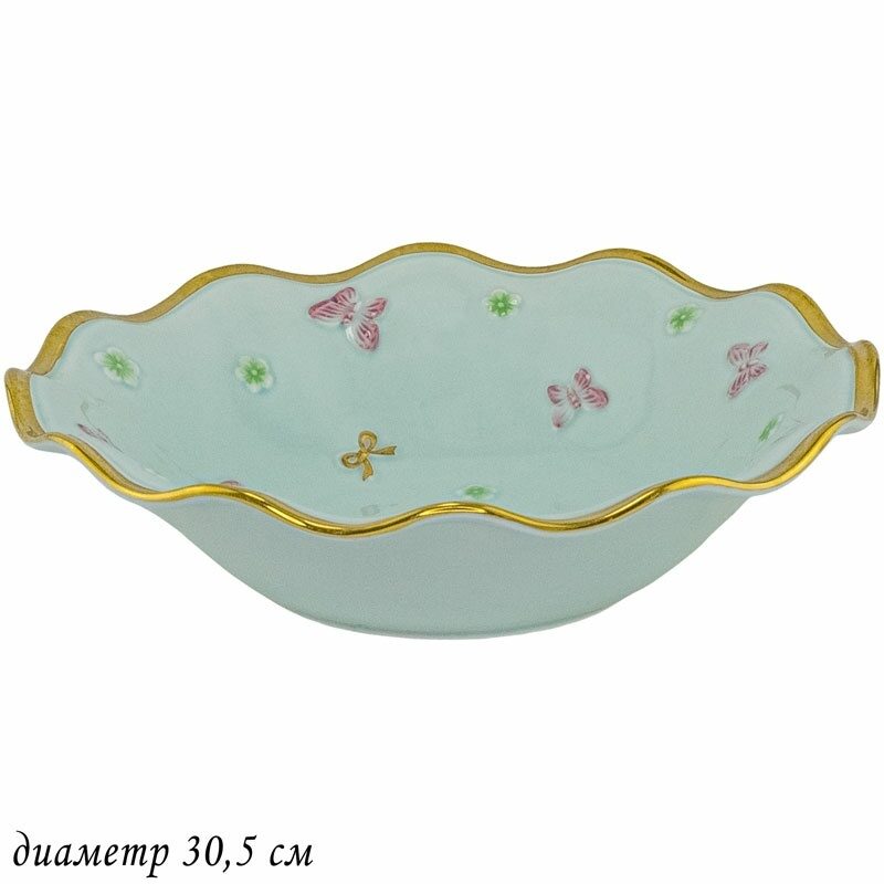 

Салатница фарфор Lenardi Бабочки 30,5см 144-427, Голубой