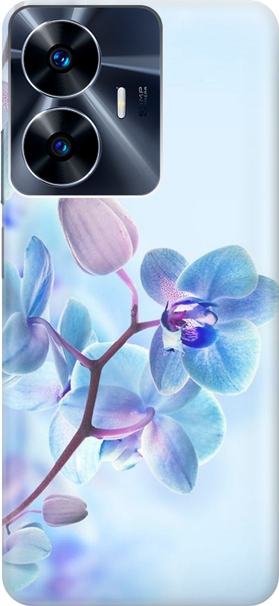

Силиконовый чехол на Realme C55 с принтом "Синий цветок на синем", Голубой;синий, 159496
