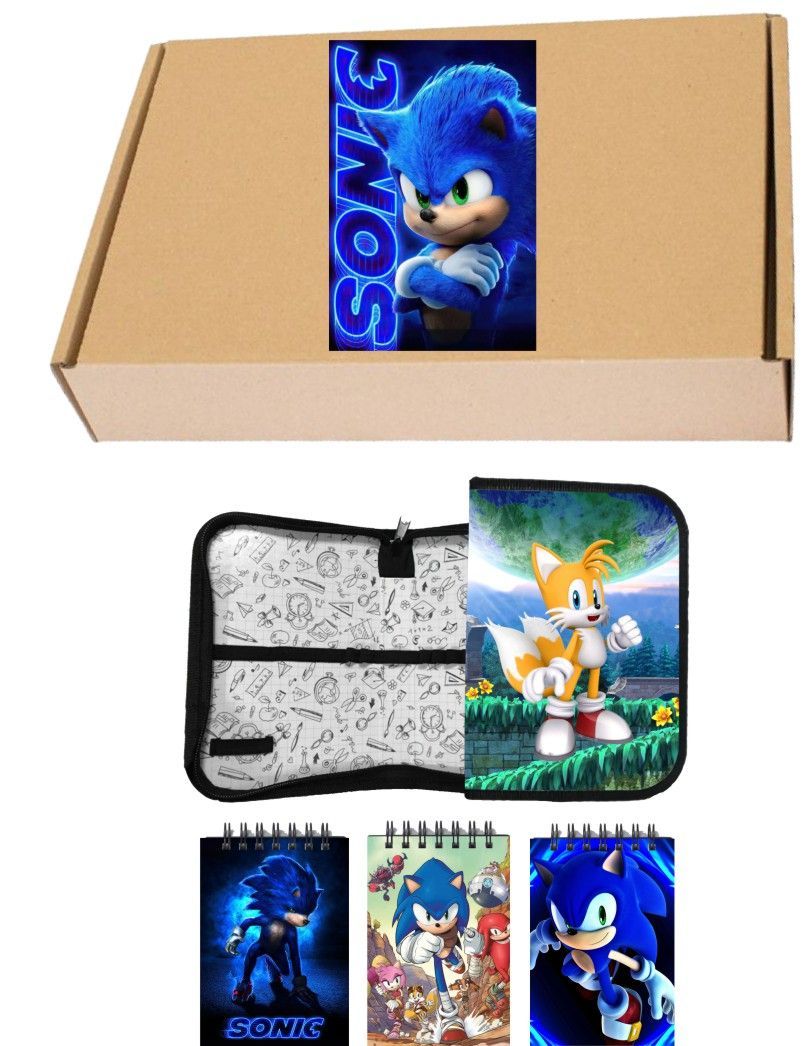 

Бокс с подарком Sonic Соник набор школьника № 1, 67-2, 4 предметов, Бежевый, Sonic Соник набор школьника № 1