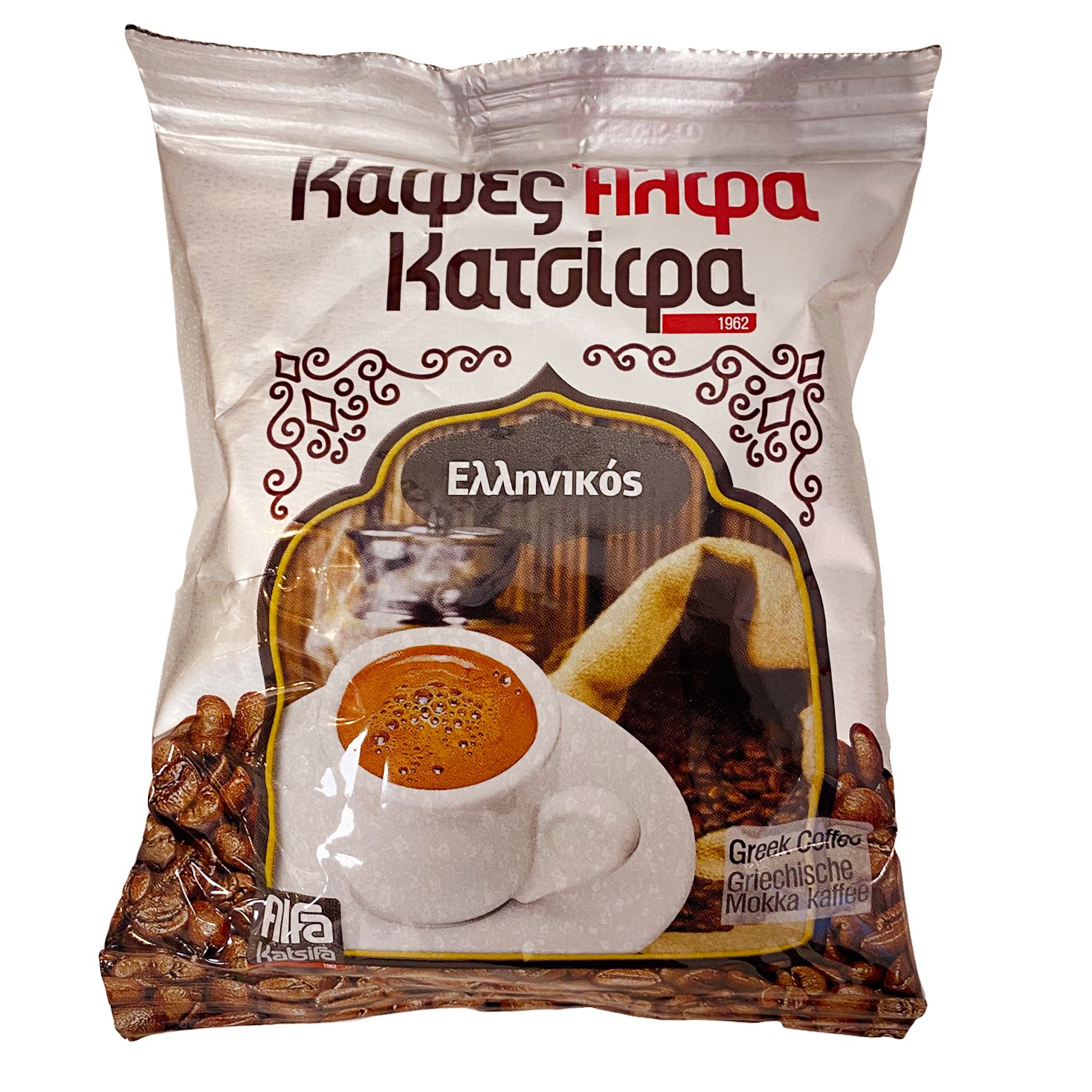 

Кофе обжаренный молотый Alfa Katsifa, 76 г, Кофе молотый