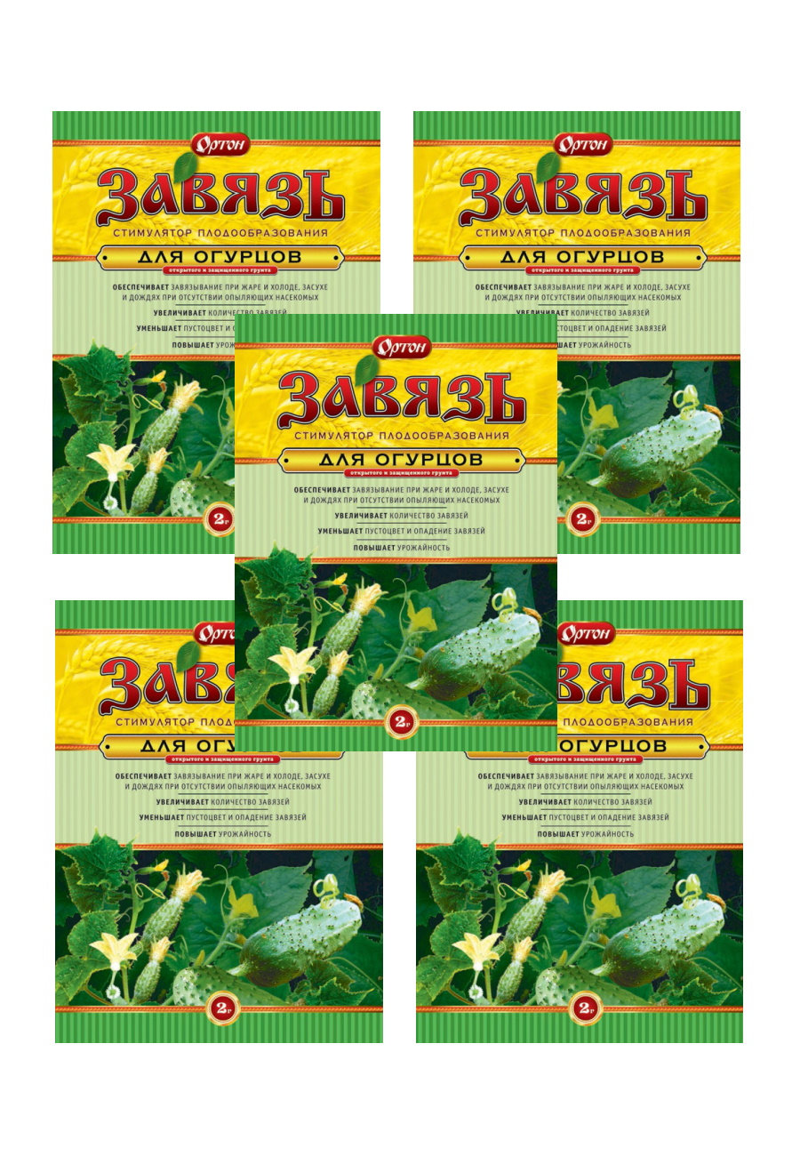 Комплект Стимулятор плодообразования Ортон Завязь для огурцов 2 гр х 5 шт