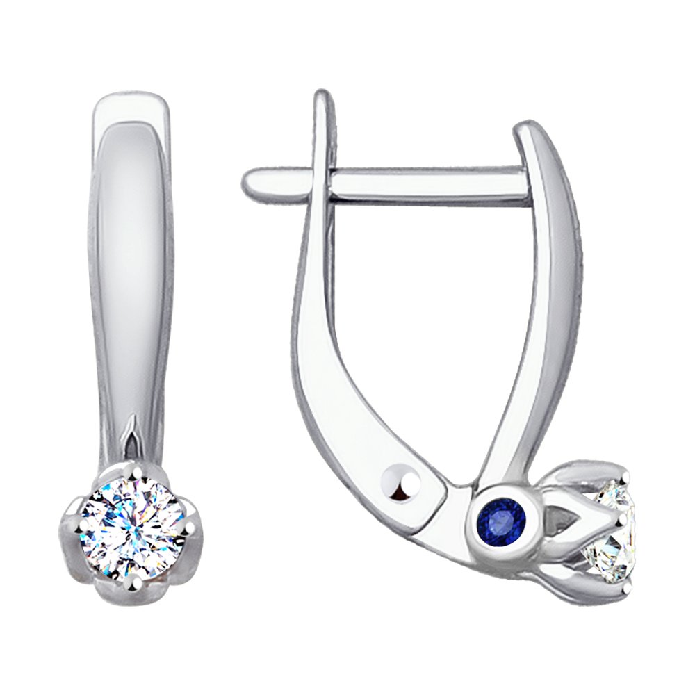 

Серьги из белого золота SOKOLOV 027878, фианит, 027878