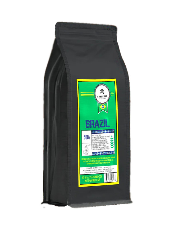 

Кофе молотый натуральный Caffeina Brazil 0,5 кг, 56