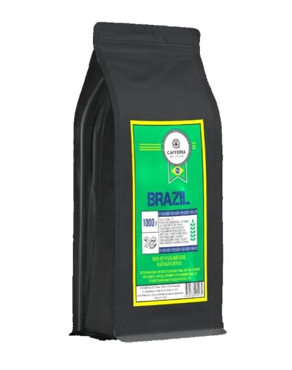 

Кофе в зернах натуральный Caffeina Brazil 1 кг, 58