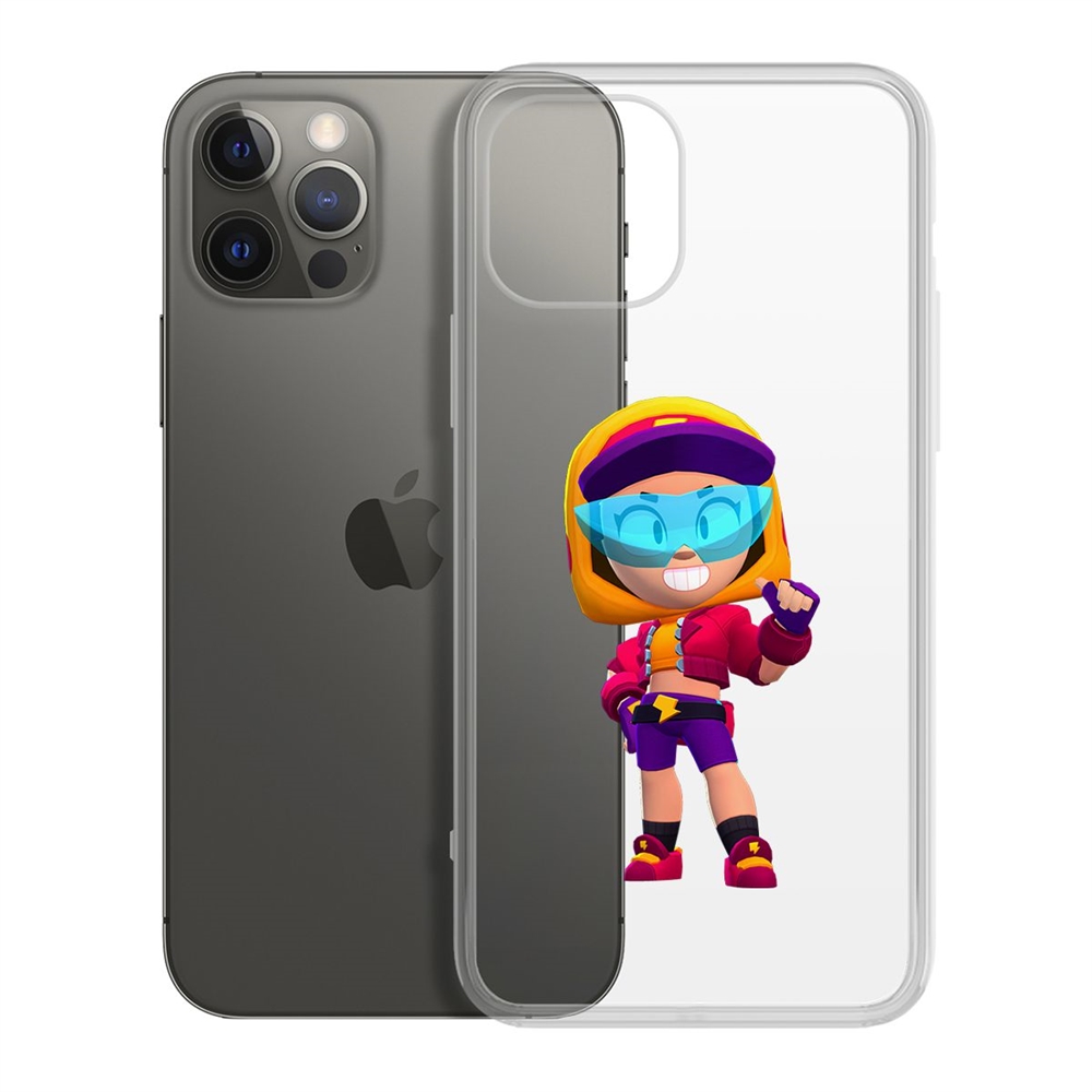 

Чехол-накладка Krutoff Clear Case Brawl Stars-Стритстайл Макс для iPhone 12/12 Pro, Прозрачный