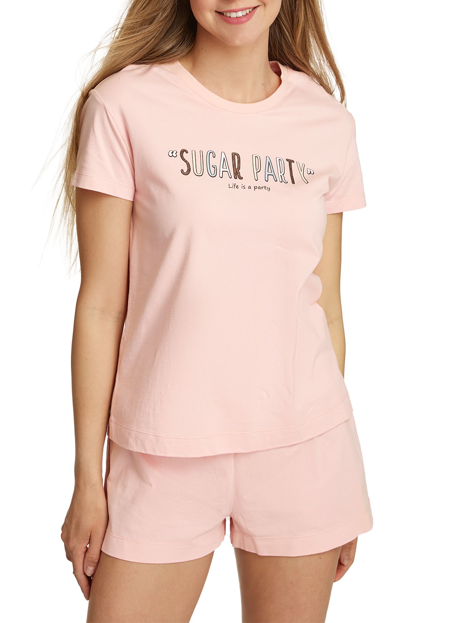 

Пижама женская oodji 56002239-3 розовая 2XL, 56002239-3